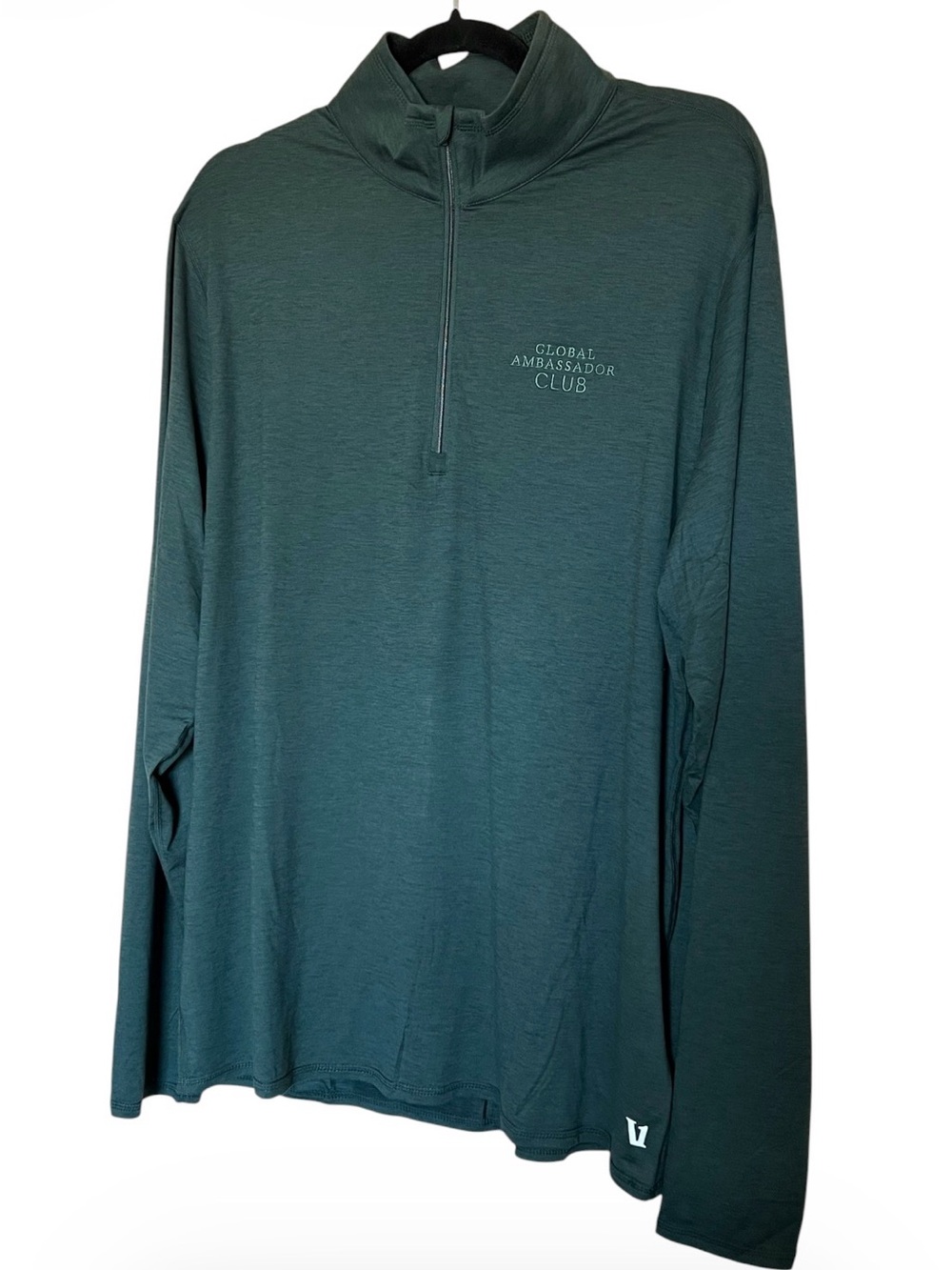 Vuori Global Ambassador Club Quarter-Zip Pullover - Dark Teal size XL